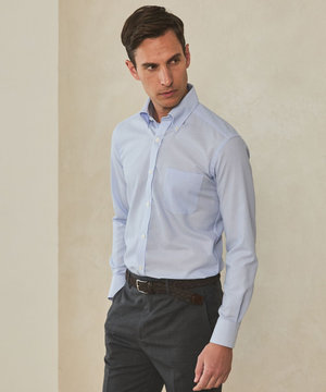 春夏向け【形態安定】SUMMERPREMIUMPLEATS_ボタンダウンカラー 長袖ドレスシャツ(25/26年モデル)