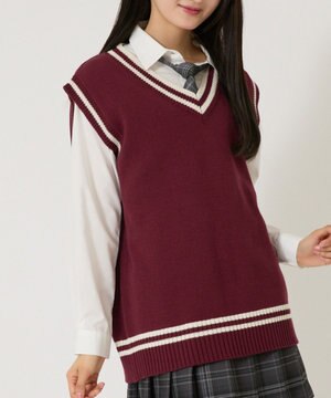  【SCHOOLITEM】ラインスクールニットベスト