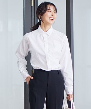  【洗える】エンブロイダリーシャーティング シャツ ブラウス