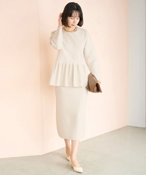  BEAUTY FORM KNIT ペプラムセットアップ