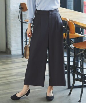  【洗える】ビットポイント ワイドパンツ