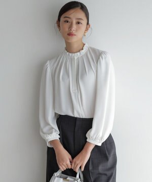  ライトデシンフリル襟 ブラウス
