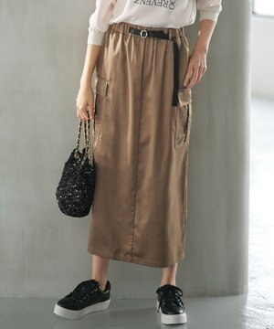  【WEB・一部店舗限定】サテンカーゴ スカート