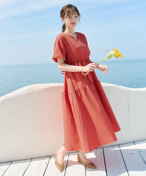  リップルティアードワンピース