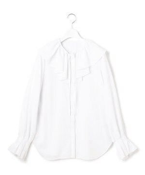  【GOLD LABEL】シアーコットン ラッフル襟 ブラウス