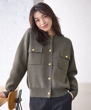 【洗濯機可】スウェットライクカーディガン