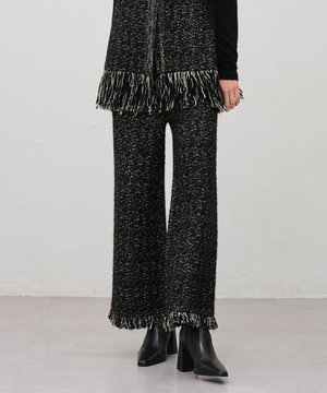 ツイードニット フレアパンツ