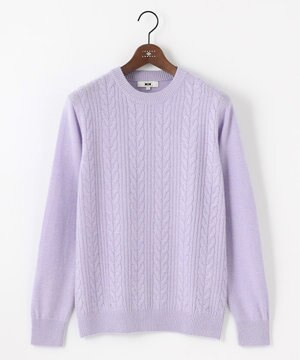  【キングサイズ・洗える・暖か・軽量】カシミヤブレンド クルーネック ニット