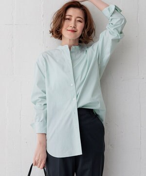 【Oggi4月号掲載/洗える】CANCLINI バンドカラー シャツ