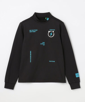 【裏起毛であたたか】【WOMEN】CATモチーフ 裏起毛ロングスリーブモックネックT ゴルフウェア レディース