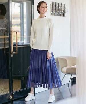  【XSサイズ～/洗える/セット可】オパールストライプ ランダムタックスカート