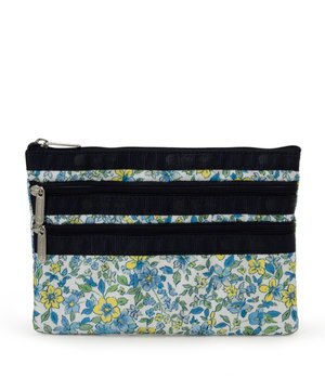  3ZIP COSMETIC/タペストリーフラワーブルー