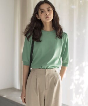  フラワーメタル ニットTシャツ