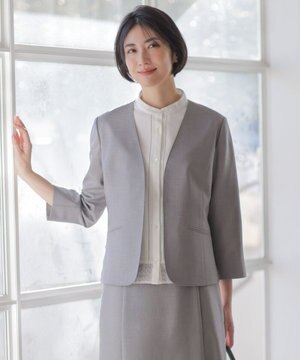  【定番人気・セットアップ対応】OXIJEWEL ストレッチ ノーカラー ジャケット