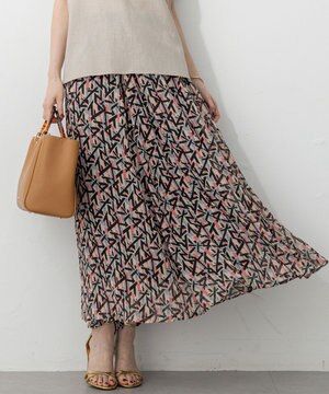  【洗える】Ratti アブストラクトプリント スカート