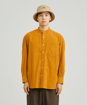  【UNISEX】コーデュロイ バンドカラーシャツ