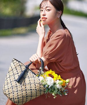  シーグラスチェックバッグ