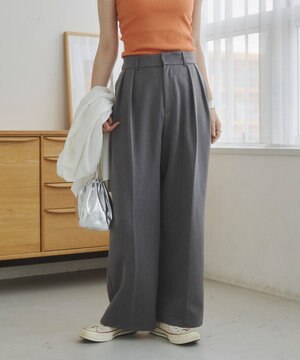  【ANGIE VINTAGE/SMLサイズ展開】２タックワイドスラックス