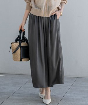  【先行予約】シルキーサテン ギャザースカート