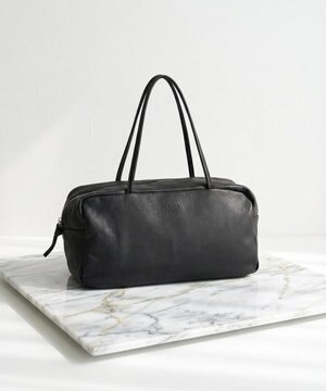  ソフトレザースクエアボストンバッグ