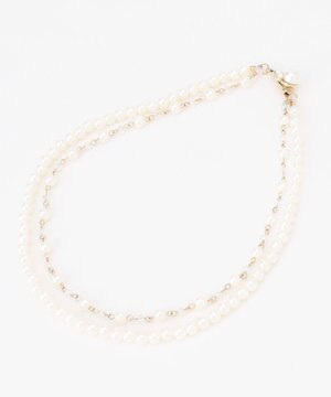  パール調2連 ネックレス