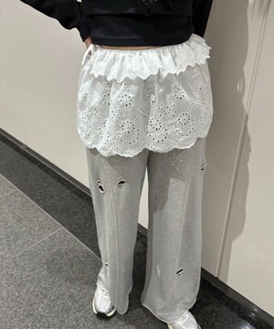  エンブロレースリボンスカート