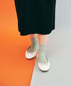  【PRECIEUX JOUET/プレシュウジュエ】ラウンドトゥバレエシューズ