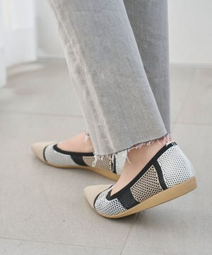  【洗える/撥水】パターンメッシュ パンプス