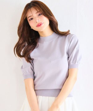 シャイニーハーフスリーブ ニット
