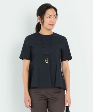 【洗える】リネンヴィスコースストレッチ ブラウス