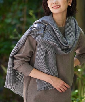  カシミヤ グレンチェック ストール