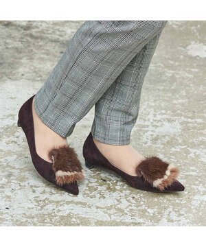  <MODE ET JACOMO>コンビファー付きフラットパンプス