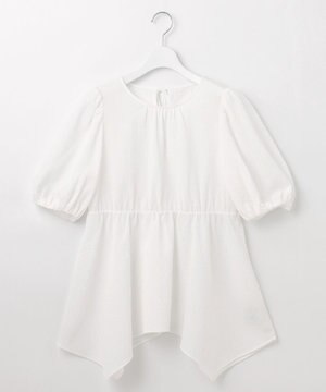  【洗える】パフスリーブチュニック ブラウス