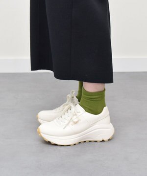  【BUSSOLA】撥水厚底レースアップスニーカー