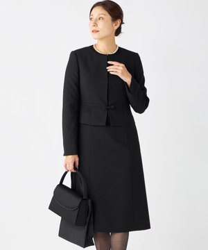  【洗える】ウォッシャブルストレッチバーズアイ　ジャケット＋ワンピース