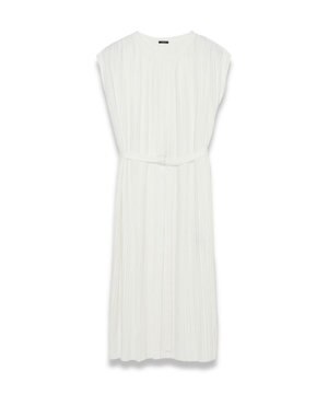  【洗える】プリーテッドジャージー　ノースリーブドレス