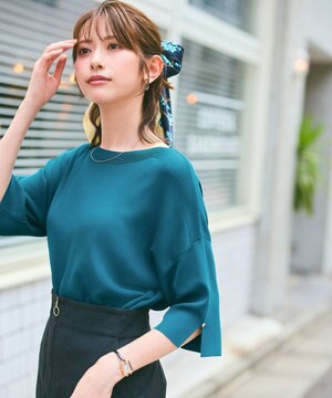  【接触冷感・UVカット・洗える】ビューティクールボートネック プルオーバー