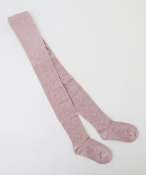  ジャガードリボン柄タイツ