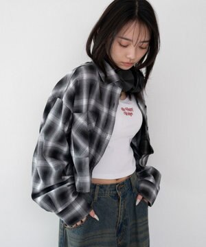  ショートチェックシャツ