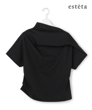  【エステータ】トリアセファインジャージー アシンメトリーハイネック カットソー