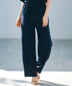  【新色追加/洗える】ストレッチジョーゼット ワイドパンツ