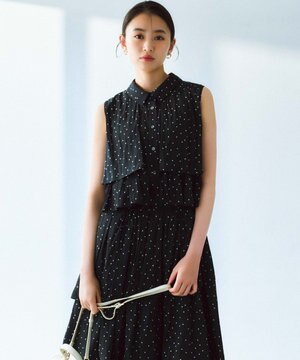  【入江未悠さんコラボ】ギャザーライトデシンティアード ブラウス