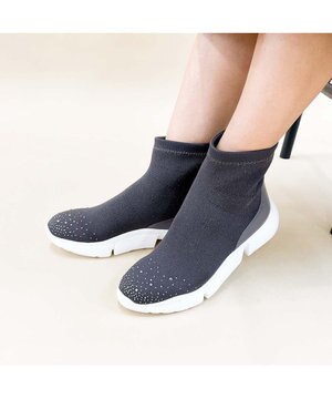  <MODE ET JACOMO>ハイカットニットスニーカー