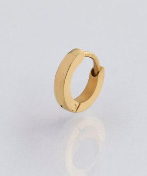  【金属アレルギー対応】ワンタッチメタルフープミニピアス(片耳)/サージカルステンレス ゴールド