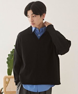  スキッパーニットポロ