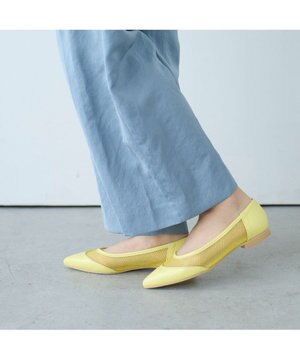  <carino>【レイン対応】メッシュポインテッドトゥパンプス