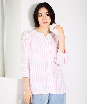  【洗える】SOMELOSテンセルスキッパー ブラウス