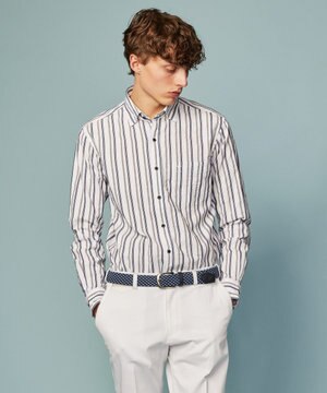  【オーガニックコットン】オーガニックコードストライプ シャツ