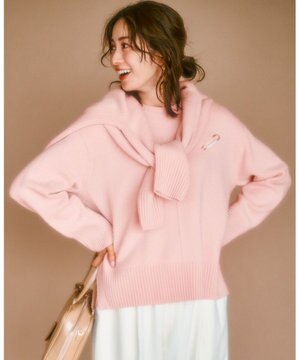  【洗える】カシミヤブレンド クルーネック ニット