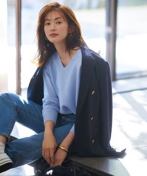  【WEB限定】カシミヤブレンドバルキー Vネック ニット